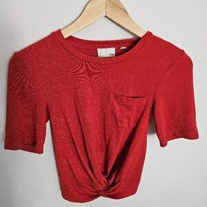 Red Women's Top with Front Knot